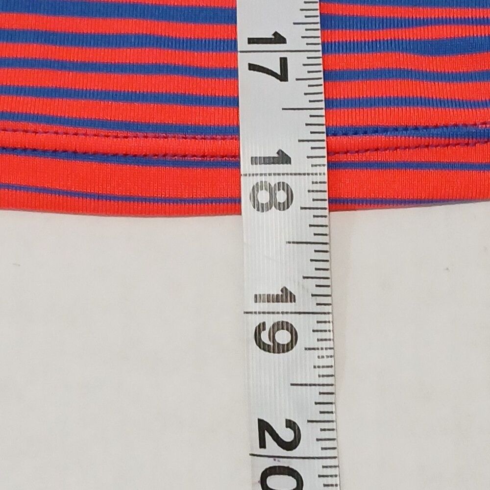 Nike Racerback Tankini Swimsuit TOP ONLY Vibrant Orange/Blue Stripped Sz-Small - Picture 9 of 16